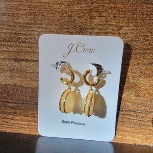J. Crew Framed Stone Hoop Drop Earrings NWT